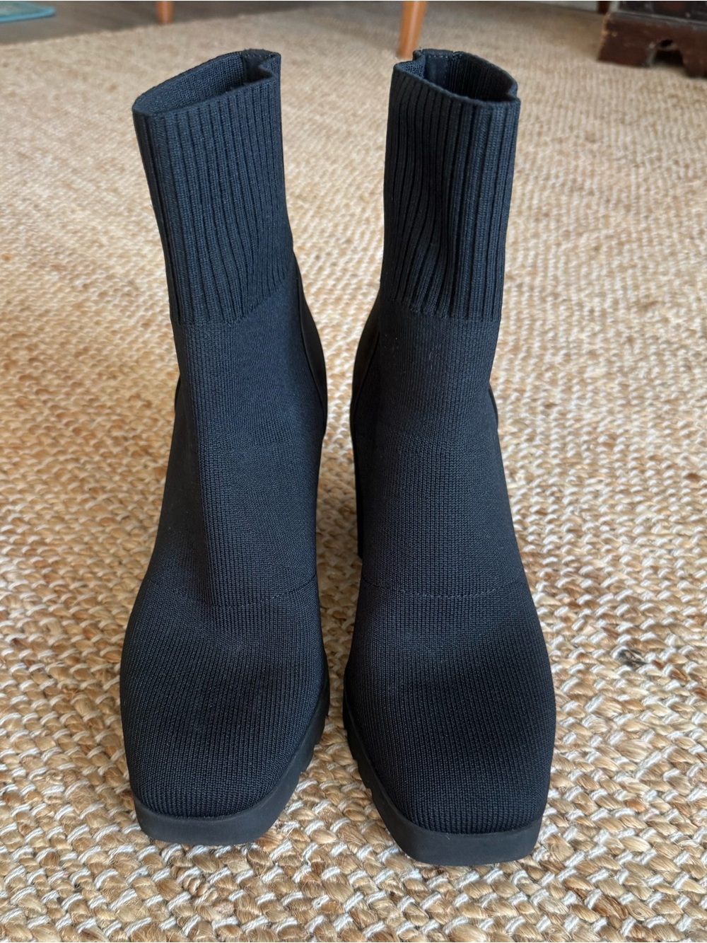 Eileen Fisher spell black heel boot women’s 9 ribbed stretch